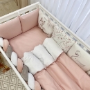 Set lenjerie patut bebe 7 piese Bambi roz (10)
